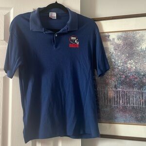 Vintage New York Giants Polo Shirt Navy Blue Short Sleeve | Men’s Medium